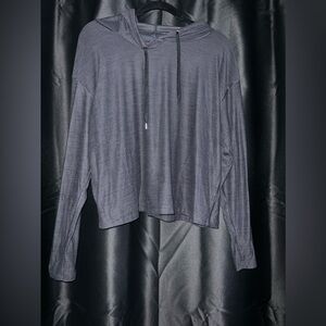 Old Navy Gray Hooded Dolman Sleeve Crop Top